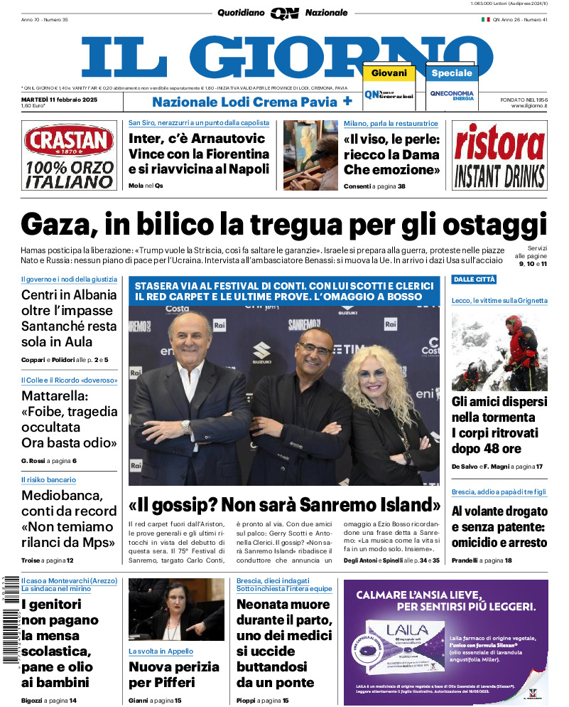 Prima-pagina-il giorno-edizione-di-oggi-20250211